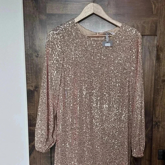 NWT Preston & York Rosa Sequin Shift Dress "Time to Sleigh" in Gold size 8 - Picture 2 of 12